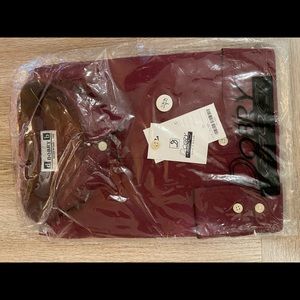 Burgundy long sleeve men shirt L 16-16 1/2
